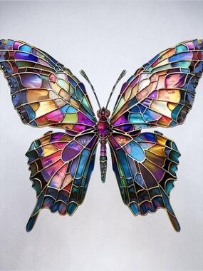 Butterfly Acrylic Suncatcher Window Hanging Stained Glass Look Decor NWT